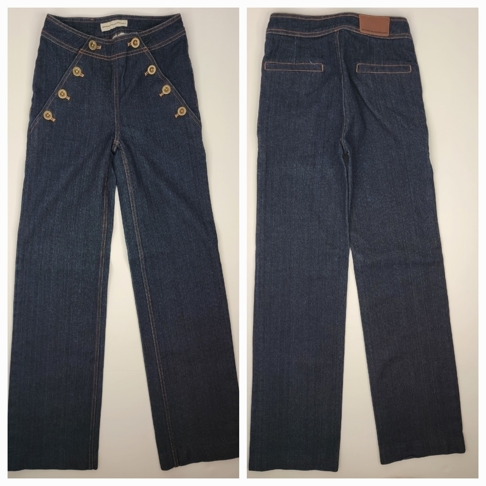 Brooklyn Industries Jeans 0 High Rise Dark Wash Sailor 70's Inspo Office Siren